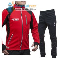 Лыжный костюм RAY, модель Star (Unisex), цвет красный/черный (штаны с кантом) размер 46 (S)