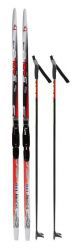 Лыжный комплект STC (лыжи 170 см + крепления SNS + палки 130 см), цвет белый/красный/черный, рисунок Snowway