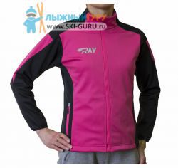 Разминочная куртка RAY, модель Race (Unisex), цвет малиновый/черный, размер 40 (рост 146-152 см)
