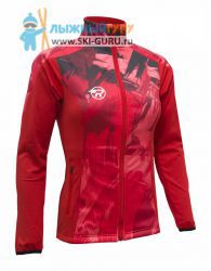 Куртка разминочная RAY, модель Pro Race принт (Woman), цвет красный/черный, рисунок Strokes, размер 46 (M)