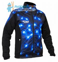 Куртка разминочная RAY, модель Pro Race принт (Man), цвет черный/синий, рисунок Геометрия, размер 44 (XS)
