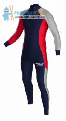 Лыжный гоночный комбинезон RAY, модель Race (Kid), цвет темно-синий/серый/красный, размер 38 (рост 140-146 см)