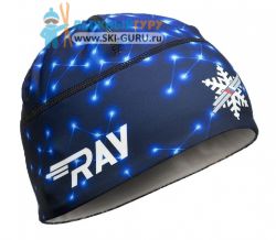 Лыжная шапка RAY, термобифлекс, цвет синий/белый, рисунок Созвездия, размер M
