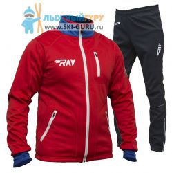 Лыжный костюм RAY, модель Star (Kid), цвет красный/синий белая молния (штаны с кантом), размер 34 (рост 128-134 см)
