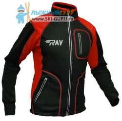 Куртка разминочная RAY, модель Star (Unisex), цвет черный/красный размер 44 (XS)