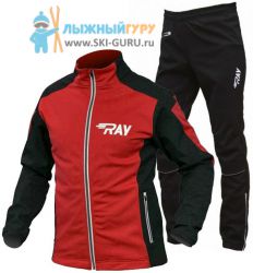 Лыжный разминочный костюм RAY, модель Pro Race (Boy), цвет красный/черный, размер 36 (рост 135-140 см)