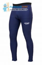 Спортивные лосины беговые компрессионные RAY, модель Slim (Man), цвет темно-синий размер 50 (L)