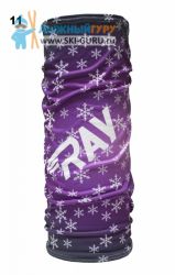 Лыжная труба (баф) Ray, цвет фиолетовый, рисунок Большие снежинки, размер универсальный