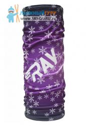 Лыжная труба (баф) Ray, цвет фиолетовый, рисунок Маленькие снежинки, размер универсальный