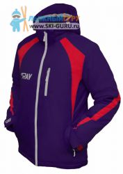 Куртка утеплённая RAY, модель Патриот (Kid), цвет фиолетовый/красный светоотражающая молния, размер 34 (рост 128-134 см)