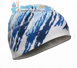 Лыжная шапка RAY, термобифлекс, цвет белый/синий, рисунок Полоски, размер L