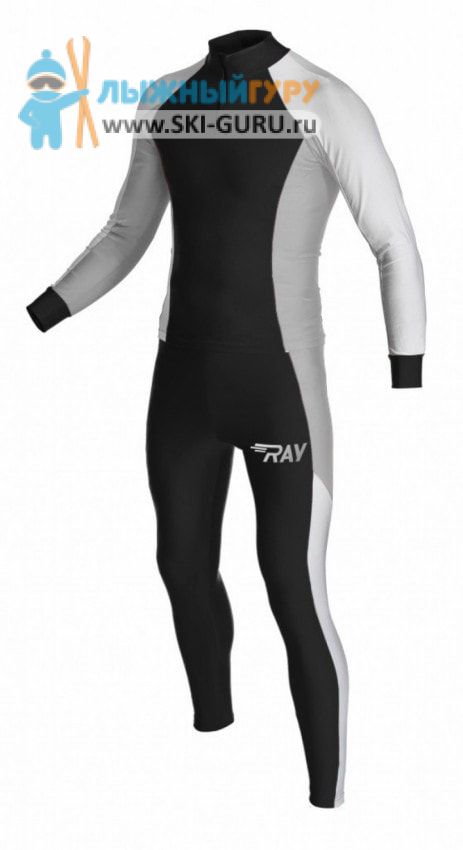 Лыжный гоночный комбинезон RAY, модель Race (Unisex), цвет черный/белый/серый размер 50 (L)