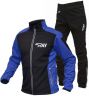 Лыжный разминочный костюм RAY, модель Race (Unisex), цвет черный/синий размер 44 (XS)