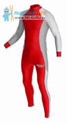 Лыжный гоночный комбинезон RAY, модель Race (Unisex), цвет красный/белый/серый размер 42 (XXS)