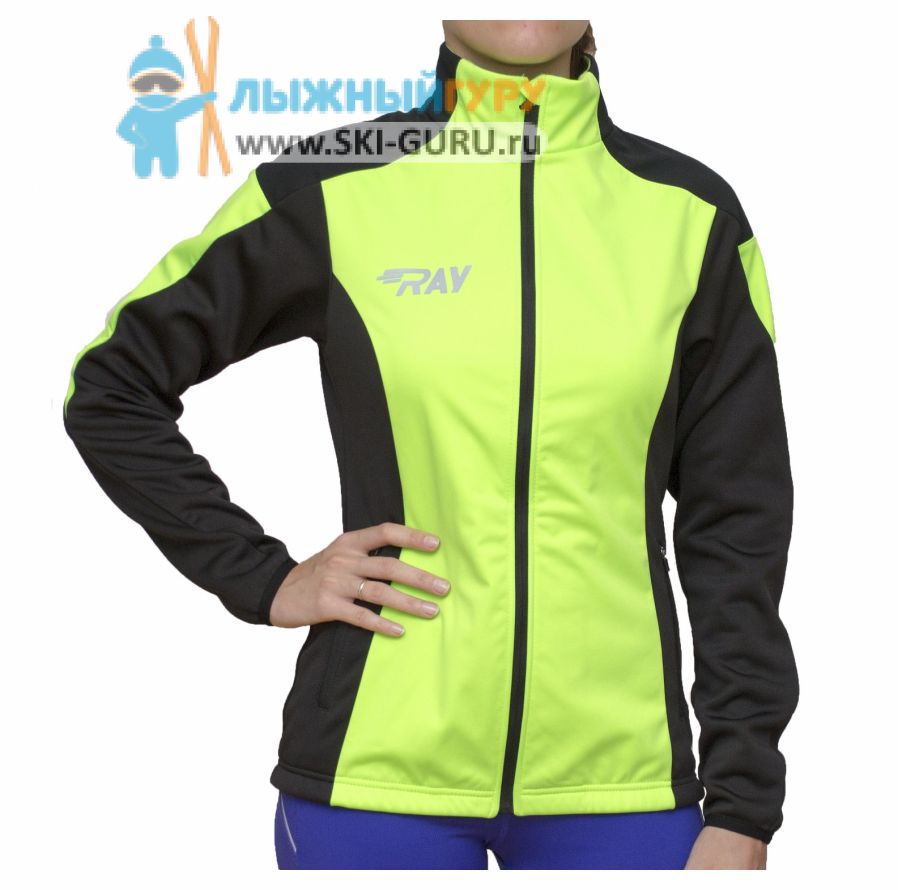 Куртка разминочная RAY, модель Pro Race (Girl), цвет салатовый/черный, размер 38 (рост 140-146 см)