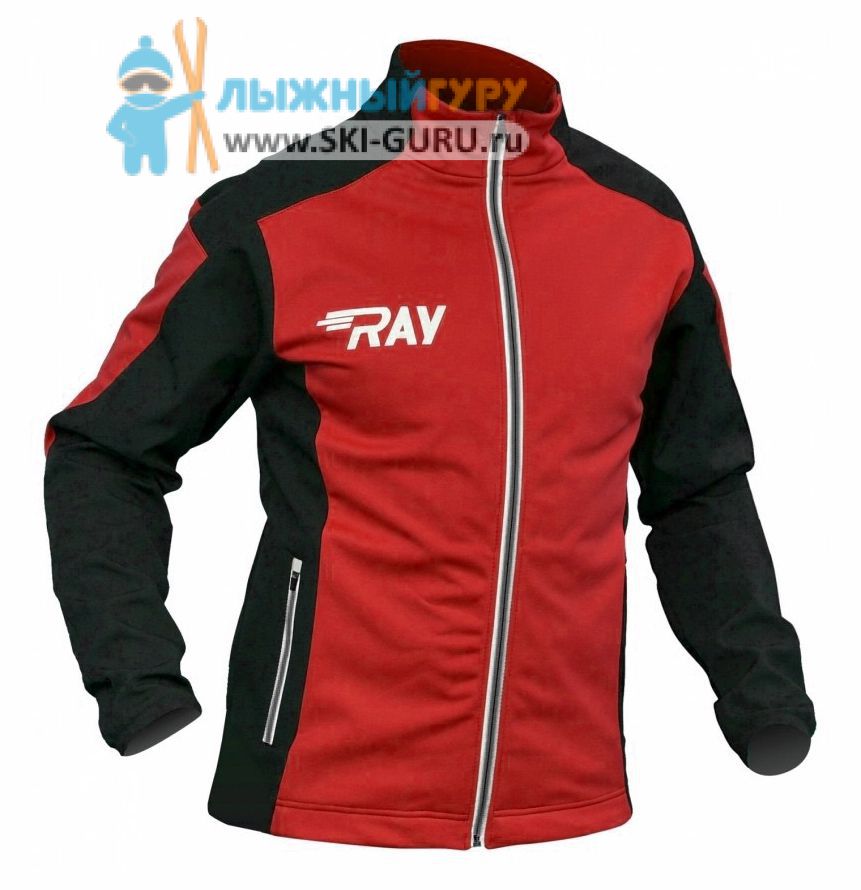 Куртка разминочная RAY, модель Pro Race (Boy), цвет красный/черный, размер 38 (рост 140-146 см)