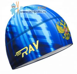 Лыжная шапка RAY, материал термо-бифлекс, герб FLAME голубой, принт размер S