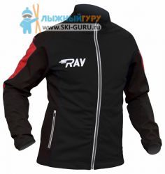 Куртка разминочная RAY, модель Pro Race (Kid), цвет черный/красный, размер 38 (рост 140-146 см)