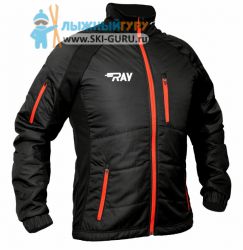 Куртка утеплённая RAY, модель Outdoor (Kid), цвет черный/красный, размер 38 (рост 140-146 см)