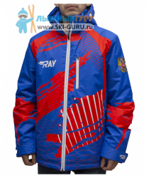 Куртка утепленная RAY, модель Патриот (Unisex), цвет синий/красный, рисунок Красные вставки, размер 48 (M)