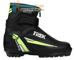 Ботинки лыжные TREK Experience 1 NNN ИК, цвет чёрный, лого зелёный неон, размер 44