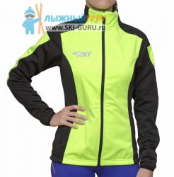 Куртка разминочная RAY, модель Pro Race (Girl), цвет салатовый/черный, размер 34 (рост 128-134 см)