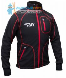Куртка разминочная RAY, модель Star (Kid), цвет черный/красный, размер 38 (рост 140-146 см)