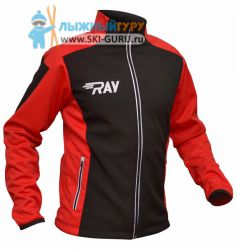 Куртка разминочная RAY, модель Race (Unisex), цвет черный/красный размер 56 (XXXL)