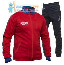 Лыжный костюм RAY, модель Star (Unisex), цвет красный/синий красная молния (штаны с кантом) размер 46 (S)