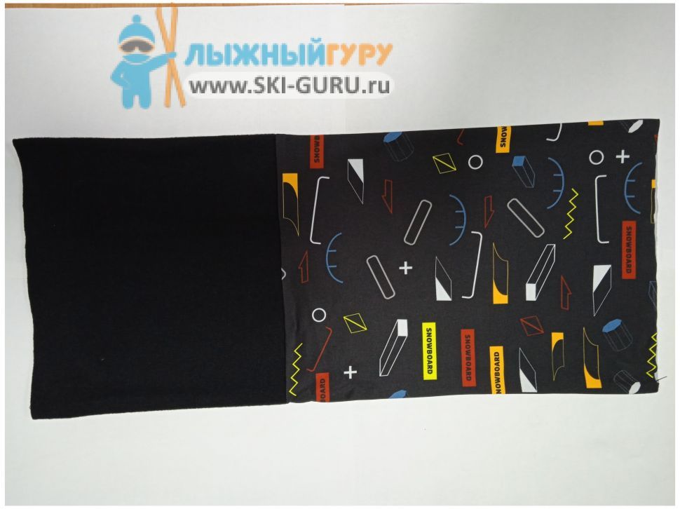 Труба-маска (баф) утепленнная, принт с чёрным, размер М 