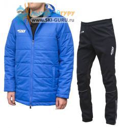 Теплый лыжный костюм RAY, Классик синий (штаны с кантом) размер 48 (M)