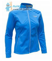 Лыжная разминочная куртка RAY, (Woman), голубая с голубой молнией голубой шов, размер 46 (M)