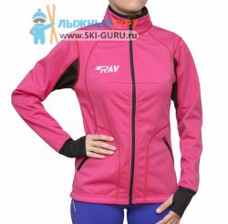 Куртка разминочная RAY, модель Star (Girl), цвет малиновый/черный, размер 34 (рост 128-134 см)