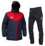 Теплый лыжный костюм RAY, Экип темно-синий/красный (штаны с кантом) размер 46 (S)