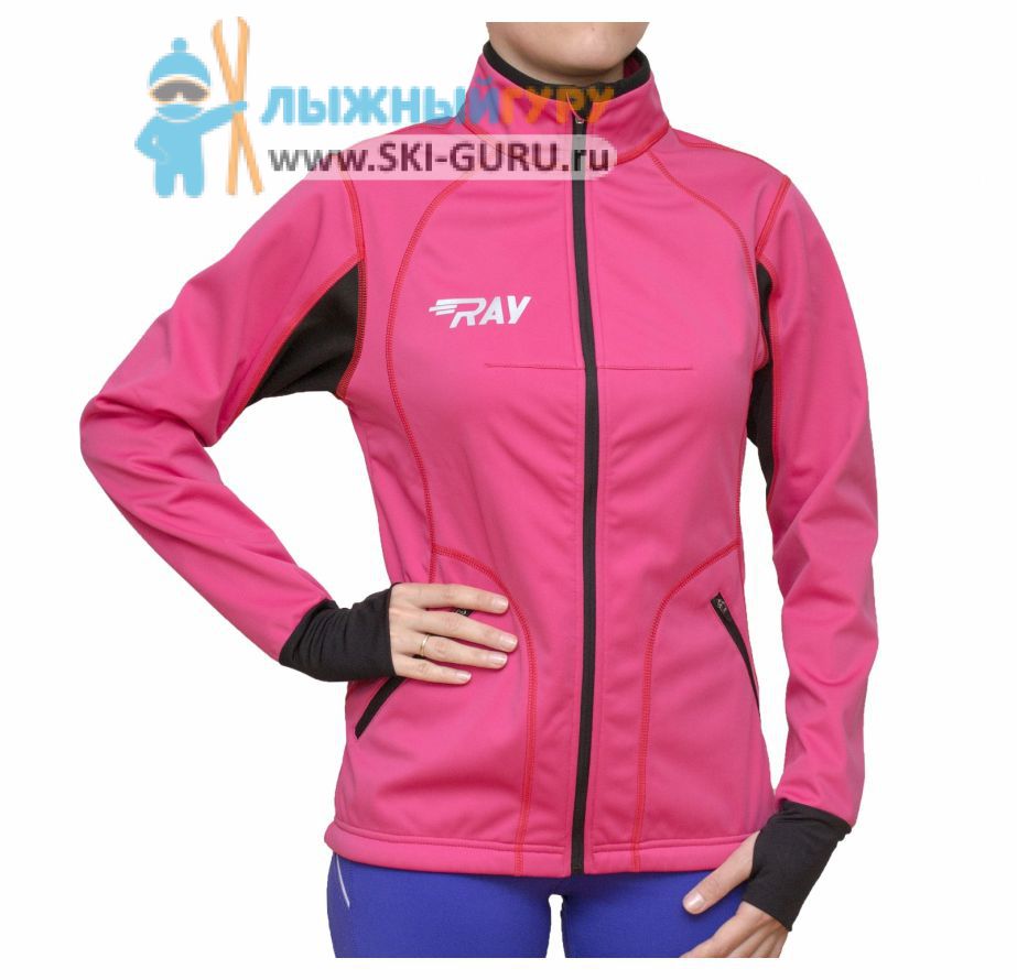 Куртка разминочная RAY, модель Star (Girl), цвет малиновый/черный, размер 36 (рост 135-140 см)