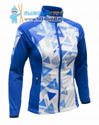 Лыжная куртка разминочная RAY, модель Pro Race принт (Woman), цвет синий/синий, размер 44 (S)