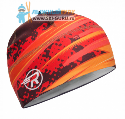 Лыжная шапка Ray, модель Race (Unisex), цвет красный/оранжевый, рисунок Fast, размер S