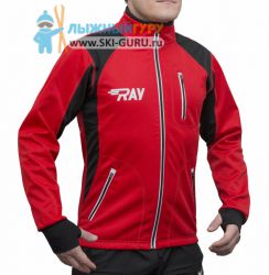 Куртка разминочная RAY, модель Star (Unisex), цвет красный/черный размер 60 (5XL)