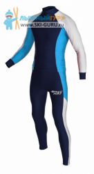Лыжный гоночный комбинезон RAY, модель Race (Kid), цвет темно-синий/белый/бирюзовый, размер 38 (рост 140-146 см)